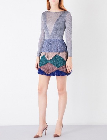 MISSONI Backless metallic-knit zigzag dress - flipped