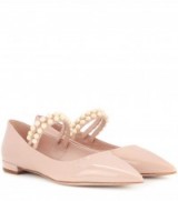 MIU MIU Patent leather Mary Jane ballerinas ~ pale pink pointy Mary Janes