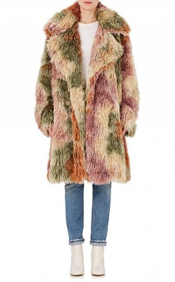 MM6 MAISON MARGIELA Faux-Fur Double-Breasted Coat ~ statement winter coats ~ multi-coloured - flipped
