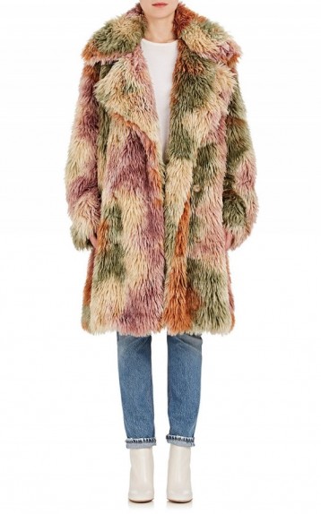 MM6 MAISON MARGIELA Faux-Fur Double-Breasted Coat ~ statement winter coats ~ multi-coloured