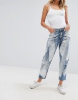 Monki Taiki Painted Mom Jeans | paint design denim