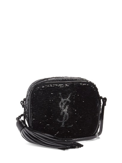 SAINT LAURENT Monogram Blogger sequin-embellished cross-body bag ~ small sequined bags