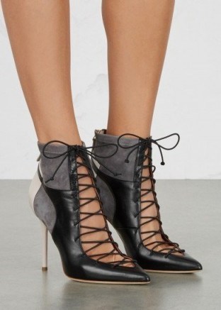 MALONE SOULIERS Montana black and grey leather ankle boots - flipped