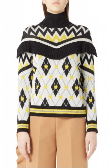 MSGM Agryle Heart Turtleneck Sweater - flipped