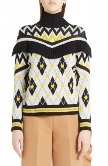 MSGM Agryle Heart Turtleneck Sweater