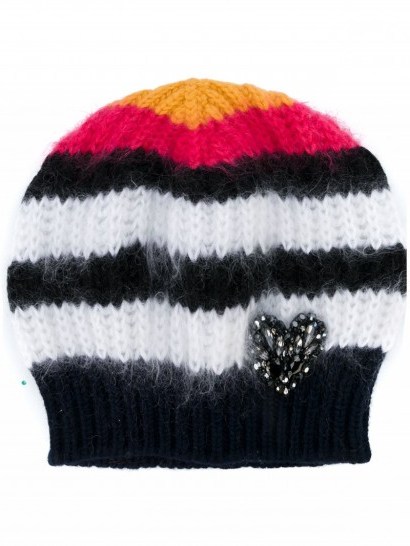 Nº21 heart embellished knitted beanie | knitted hats | cute beanies | knitwear - flipped