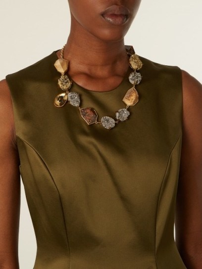 CHRISTOPHER KANE Natural-stone embellished necklace ~ statement jewellery - flipped