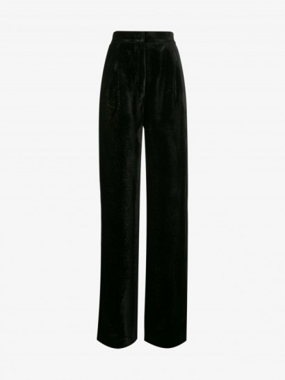 Navro Glitter Velvet Wide-Leg Trousers