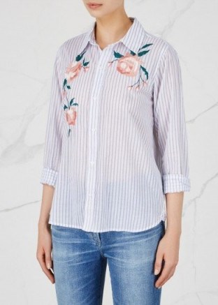 RAILS Nevin embroidered cotton shirt | casual floral shirts - flipped
