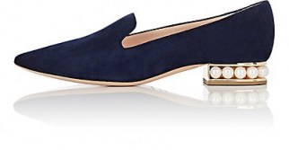 NICHOLAS KIRKWOOD Casati Suede Loafers | chic embellished flats - flipped