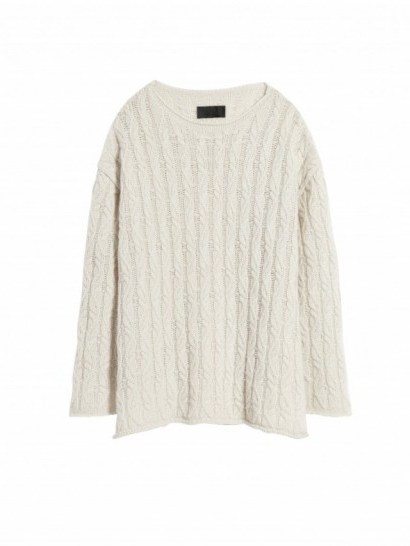 NILI LOTAN IVORY BAILEY CABLE SWEATER | knitwear | sweaters - flipped