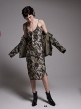 Nili Lotan LIGHT CAMOUFLAGE MID CAMI DRESS | camo print slip dresses