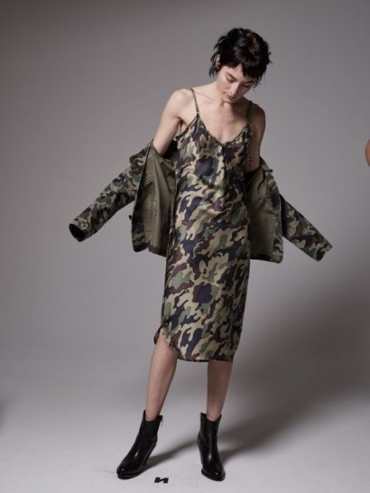 Nili Lotan LIGHT CAMOUFLAGE MID CAMI DRESS | camo print slip dresses - flipped