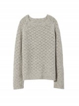 NILI LOTAN LIGHT GREY MELANGE MILLIE SWEATER | relaxed fit sweaters | knitwear