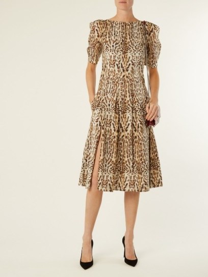 ADAM LIPPES Ocelot leopard-print cotton midi dress - flipped
