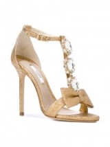 OLGANA Delicate sandals | gold embellished t-bar high heels