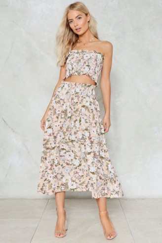 NASTY GAL On the Grow Floral Top and Skirt Set