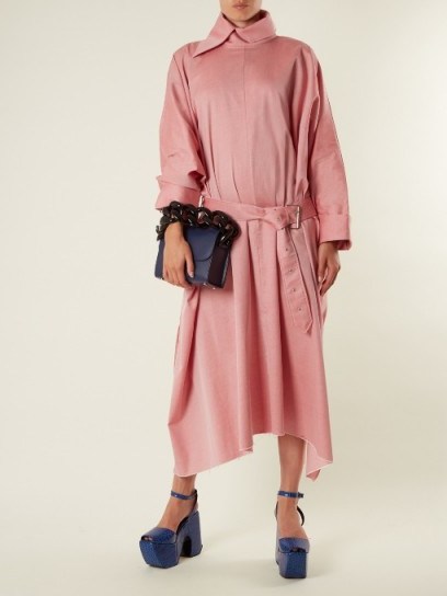 MARQUES’ALMEIDA Oversized belted cotton dress ~ pink dresses ~ contemporary fashion - flipped