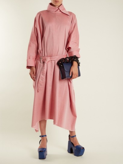 MARQUES’ALMEIDA Oversized belted cotton dress ~ pink dresses ~ contemporary fashion