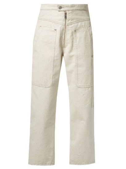 ISABEL MARANT Paden high-waisted wide-leg jeans | cream denim - flipped