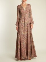 ETRO Paisley-print bead-embellished silk gown