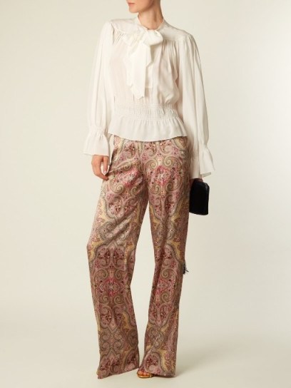 ETRO Paisley-print wide-leg stretch-silk trousers - flipped