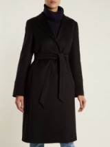 MAX MARA STUDIO Pavone coat ~ classic black belted coats ~ cashmere winter outerwear