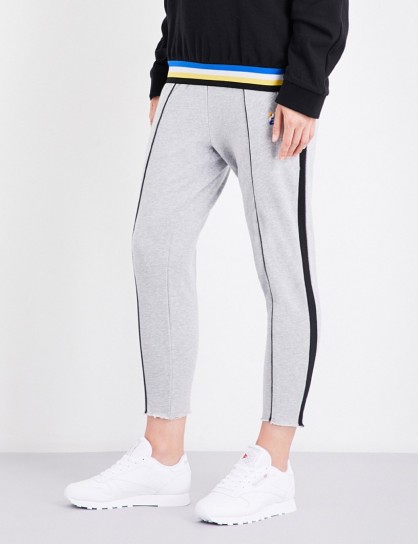 P.E NATION Deuce marl cotton-jersey jogging bottoms | grey joggers | sports pants