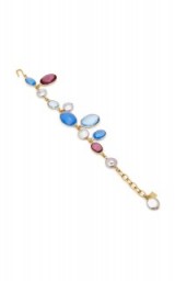 Loulou De La Falaise Pebble And Pearl 24K Gold-Plated Crystal Bracelet