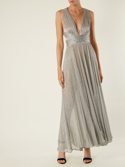 MARIA LUCIA HOHAN Perla pleated halterneck mesh gown - flipped