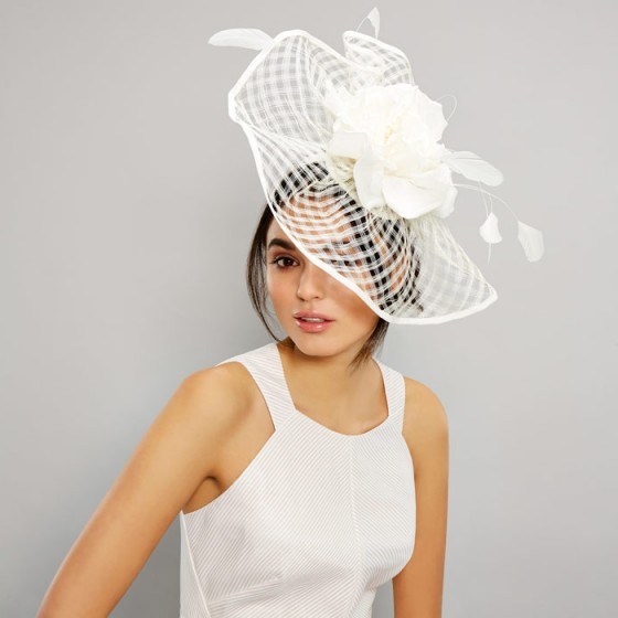 COAST Pescara Large Weave Fascinator ~ floral fascinators ~ ivory occasion hats - flipped