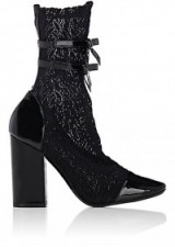 PHILOSOPHY DI LORENZO SERAFINI Patent Leather & Lace Ankle Boots