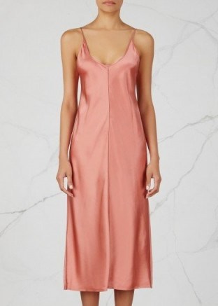 T BY ALEXANDER WANG Pink silk midi dress - flipped