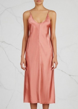 T BY ALEXANDER WANG Pink silk midi dress