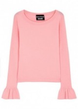 BOUTIQUE MOSCHINO Pink stretch-knit jumper | frill cuff jumpers | knitwear