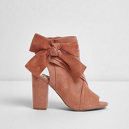 River Island Pink tie side shoe boots - flipped