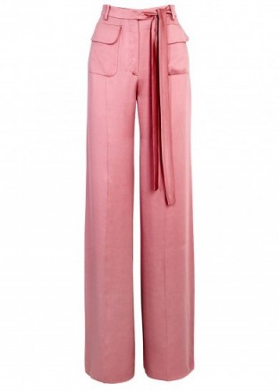 VALENTINO Pink wide-leg silk trousers | luxurious silky pants