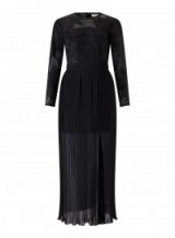 Miss Selfridge PREMIUM Applique Pleated Maxi Dress – long black party dresses