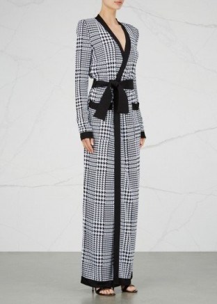 BALMAIN Prince of Wales houndstooth maxi cardigan | long luxe cardigans | statement knitwear - flipped