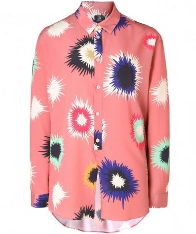 PS BY PAUL SMITH Silk Supernova Blouse | pink blouses - flipped