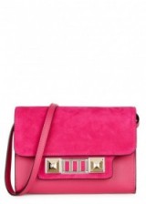 PROENZA SCHOULER PS11 hot pink leather shoulder bag ~ small suede bags