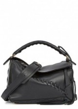 LOEWE Puzzle Laced black leather tote