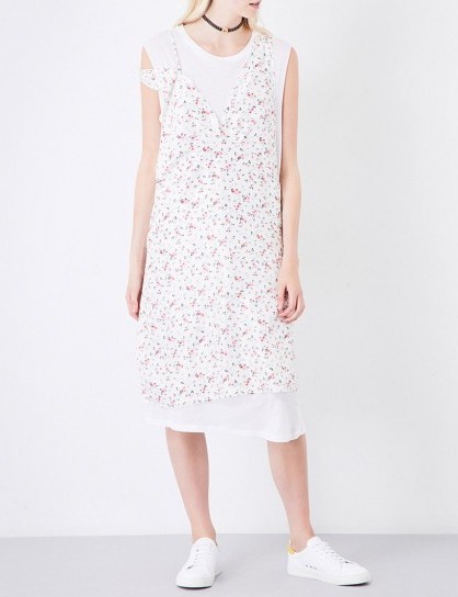 R13 Floral-print cotton, cashmere-blend and silk dress - flipped