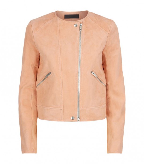 Rag & Bone Hollander Suede Jacket – luxe jackets – pink biker