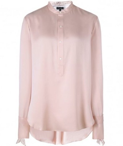 RAG AND BONE Silk Dylan Shirt | silky pink shirts - flipped