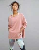 Reebok Studio Oversized Sweatshirt In Pale Pink | sportswear | rose tone sweatshirts | sports tops
