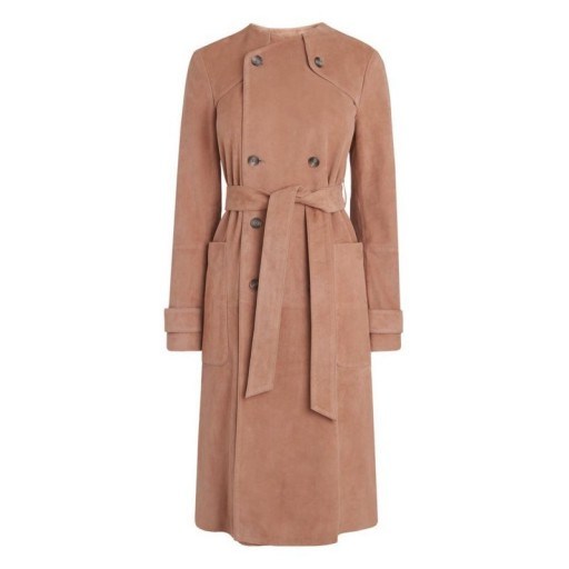L.K. Bennett RIA BLUSH LEATHER COAT ~ luxe pink statement coats - flipped
