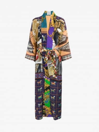 Rianna + Nina Multi-Print Belted Kimono Coat ~ long silk kimonos - flipped