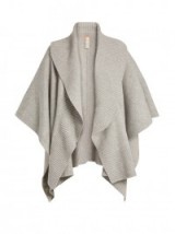 BURBERRY Ribbed-lapel wool and cashmere-blend poncho