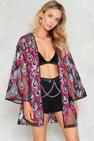 Nasty Gal Ridin’ High Sequin Kimono - flipped